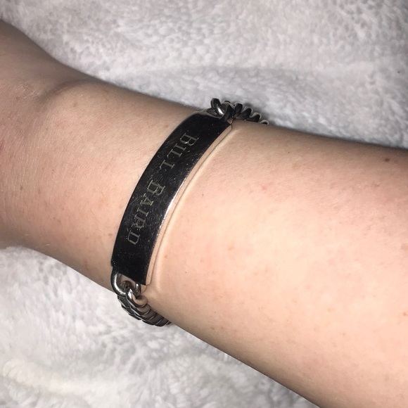 Mens ‘nickel silver’ engraved Cuban link bracelet - Picture 3 of 7